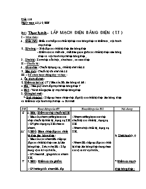 Giáo án Công nghệ 9 tiết 16 Thực hành Lắp mạch điện bảng điện (t.t)